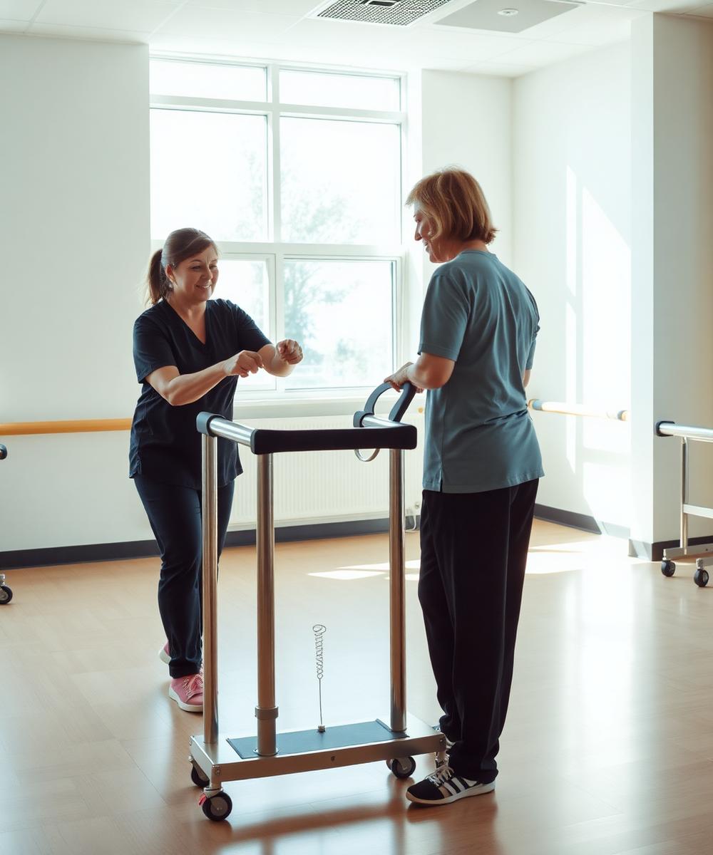 Walking recovery with therapist